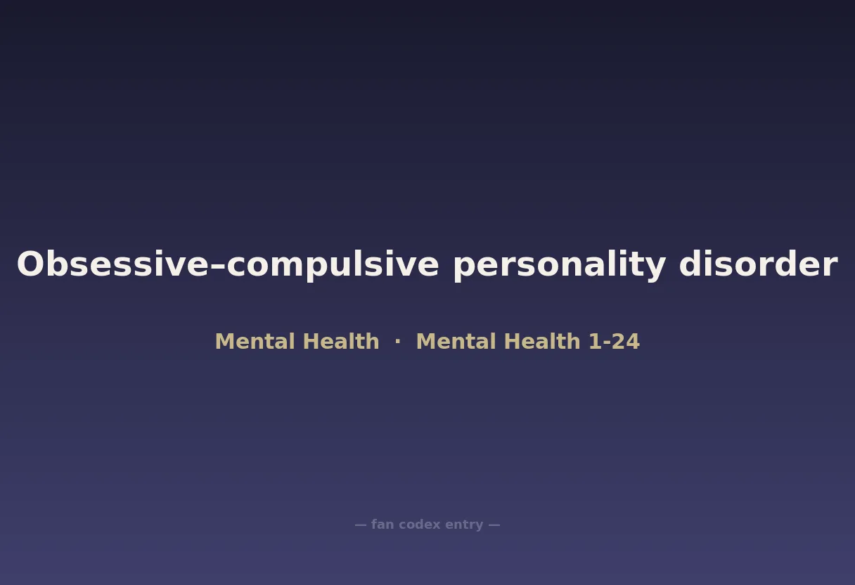 Obsessive–compulsive personality disorder