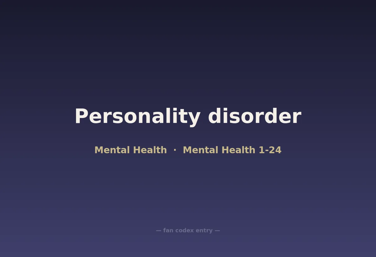 Personality disorder